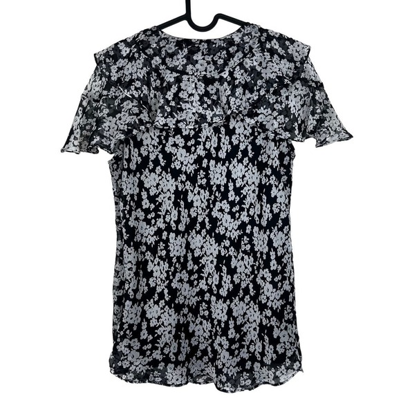 Ralph Lauren Floral Sheer Chiffon Blouse LRL Large Y2K Fairy Whimsigoth Western - Picture 2 of 8